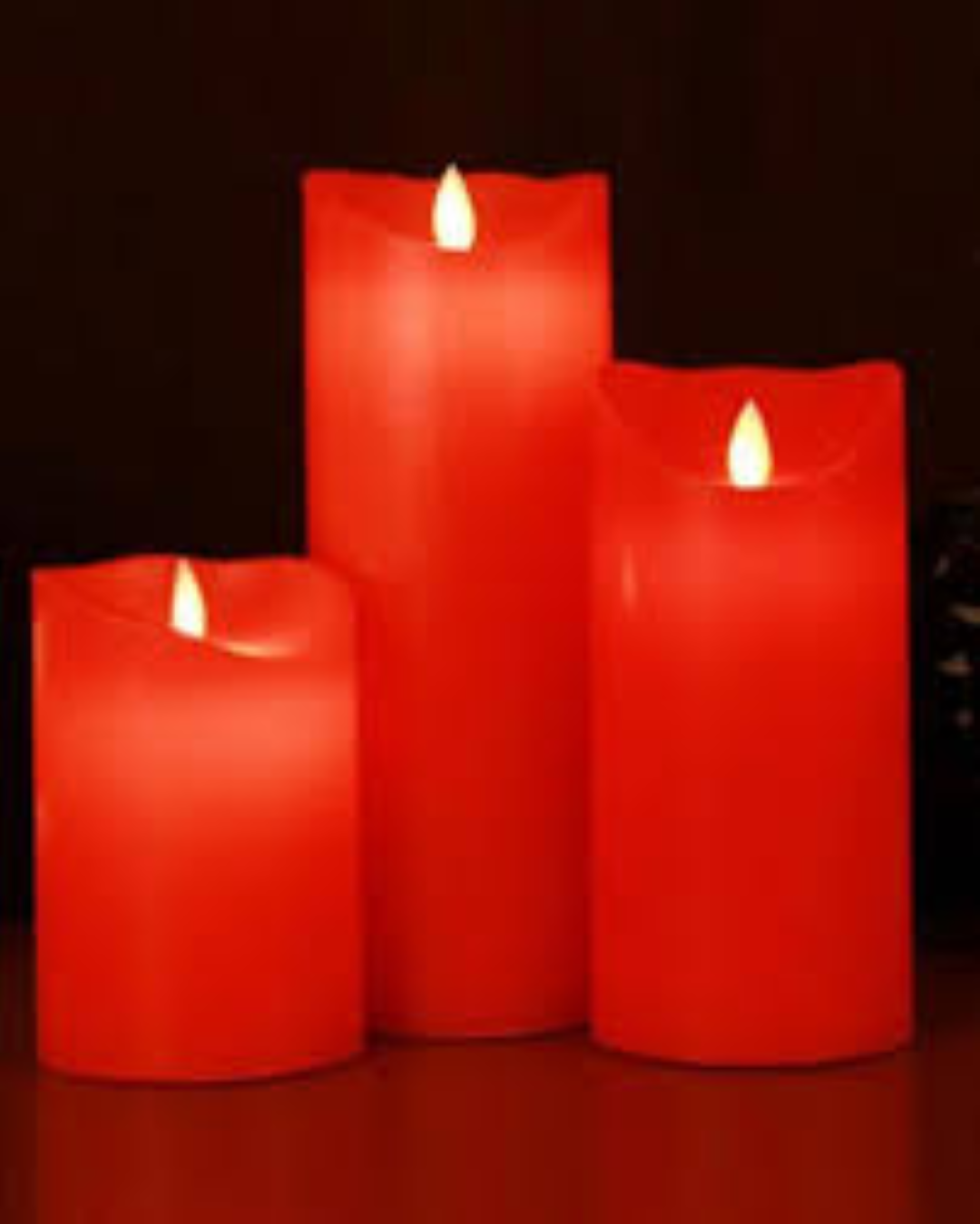 HOME LIGHTS GLITTER MINI P/CANDLES 7PCS RED HL18020